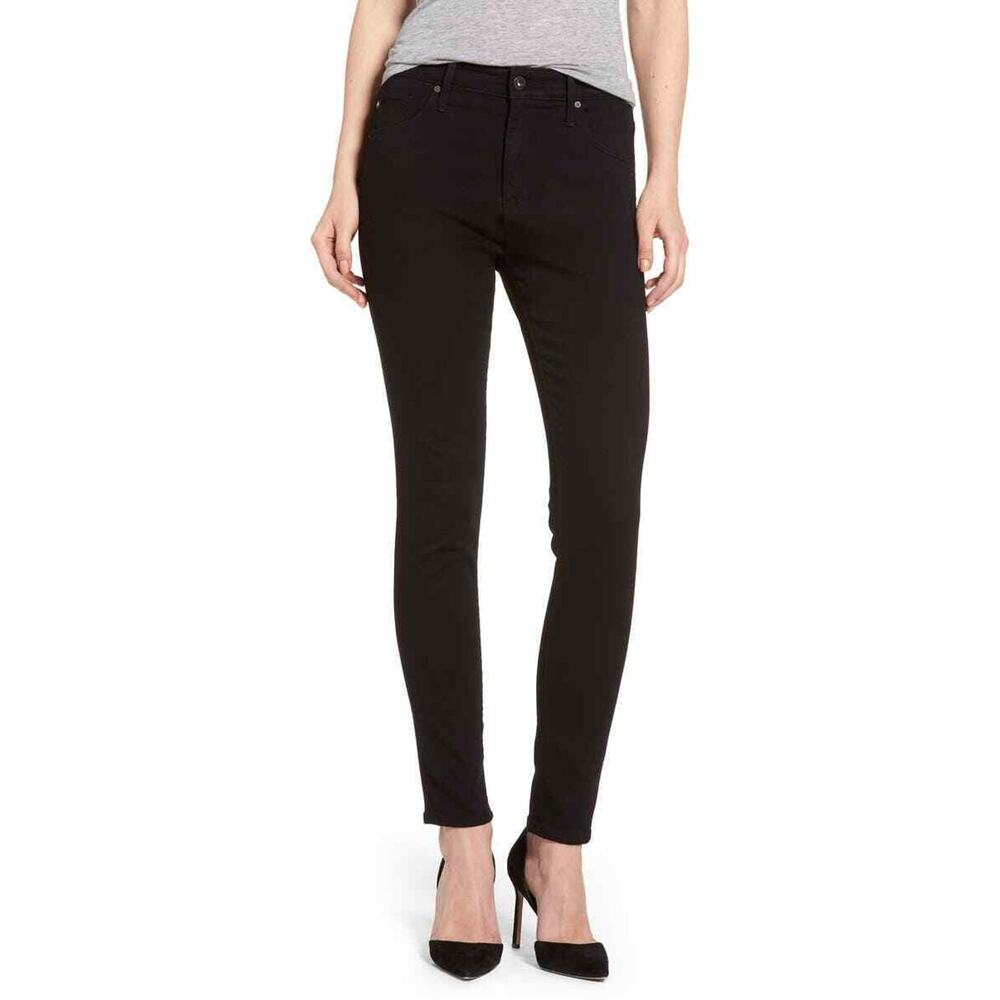 Adriano Goldschmied NWOT Women's The Farrah High Rise Skinny Jeans Black 27R